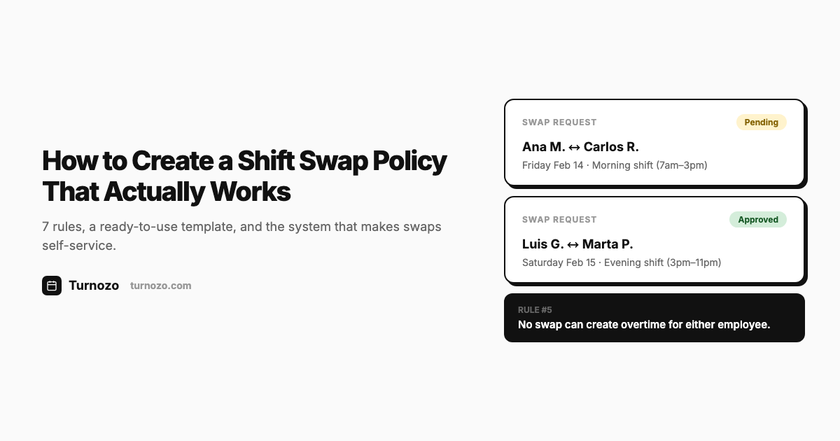 Two employees swapping shifts on a scheduling app