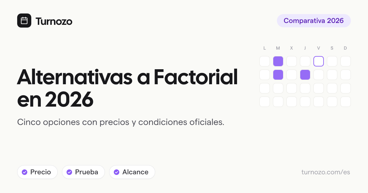 Cinco alternativas a Factorial comparadas por precio y alcance