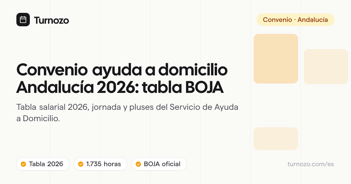 Tabla salarial y cuadrante del convenio de ayuda a domicilio de Andalucía