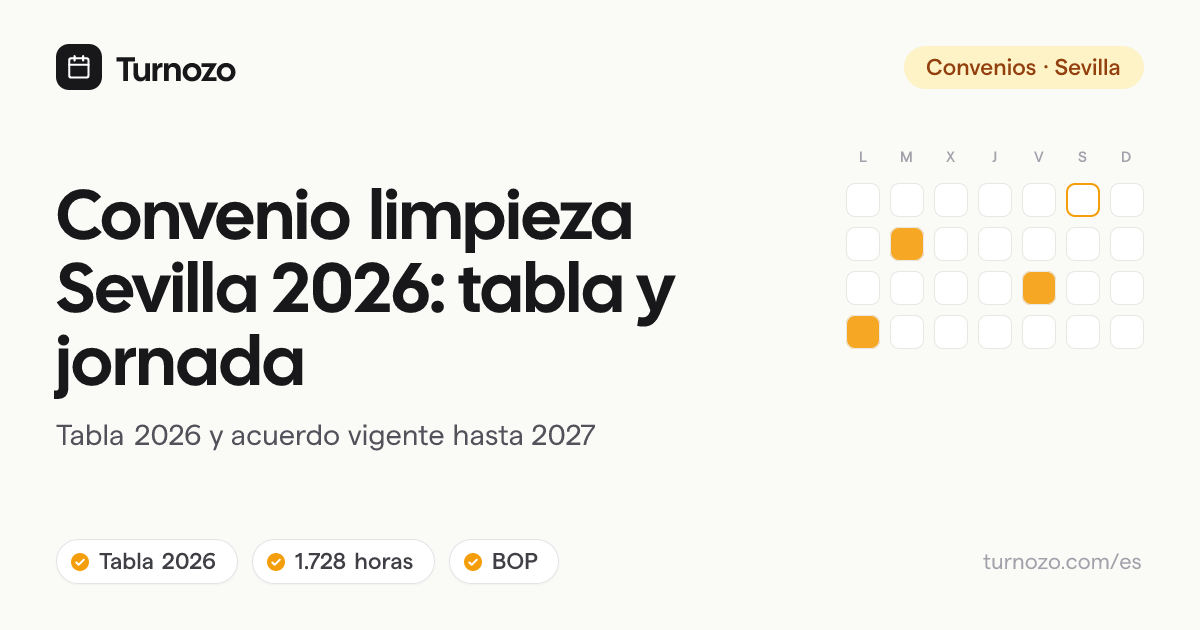 Tabla salarial y cuadrante del convenio de limpieza de edificios y locales de Sevilla