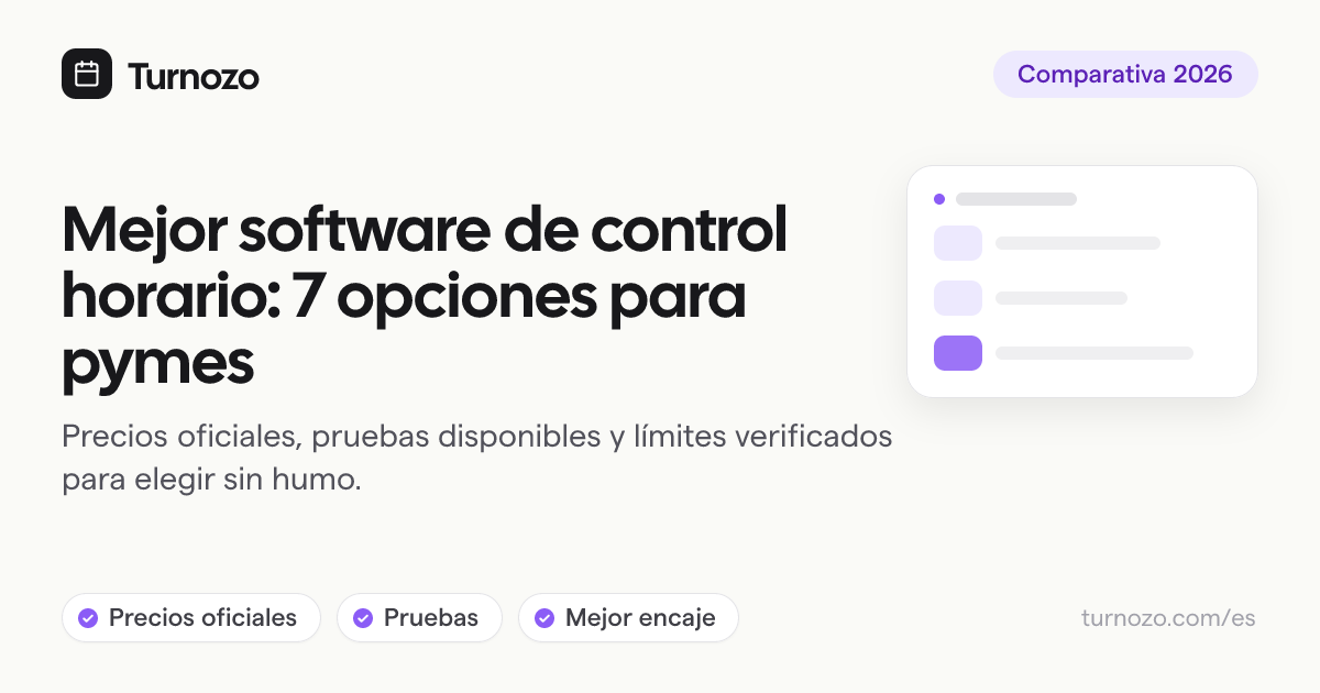 Comparativa de software de control horario para pymes en España