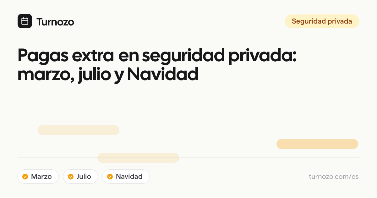 Calendario de las pagas extra de marzo, julio y Navidad en seguridad privada