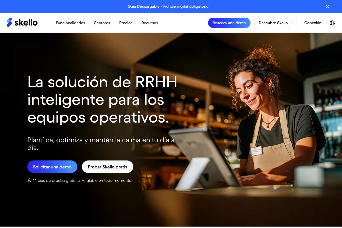 Página principal de Skello España