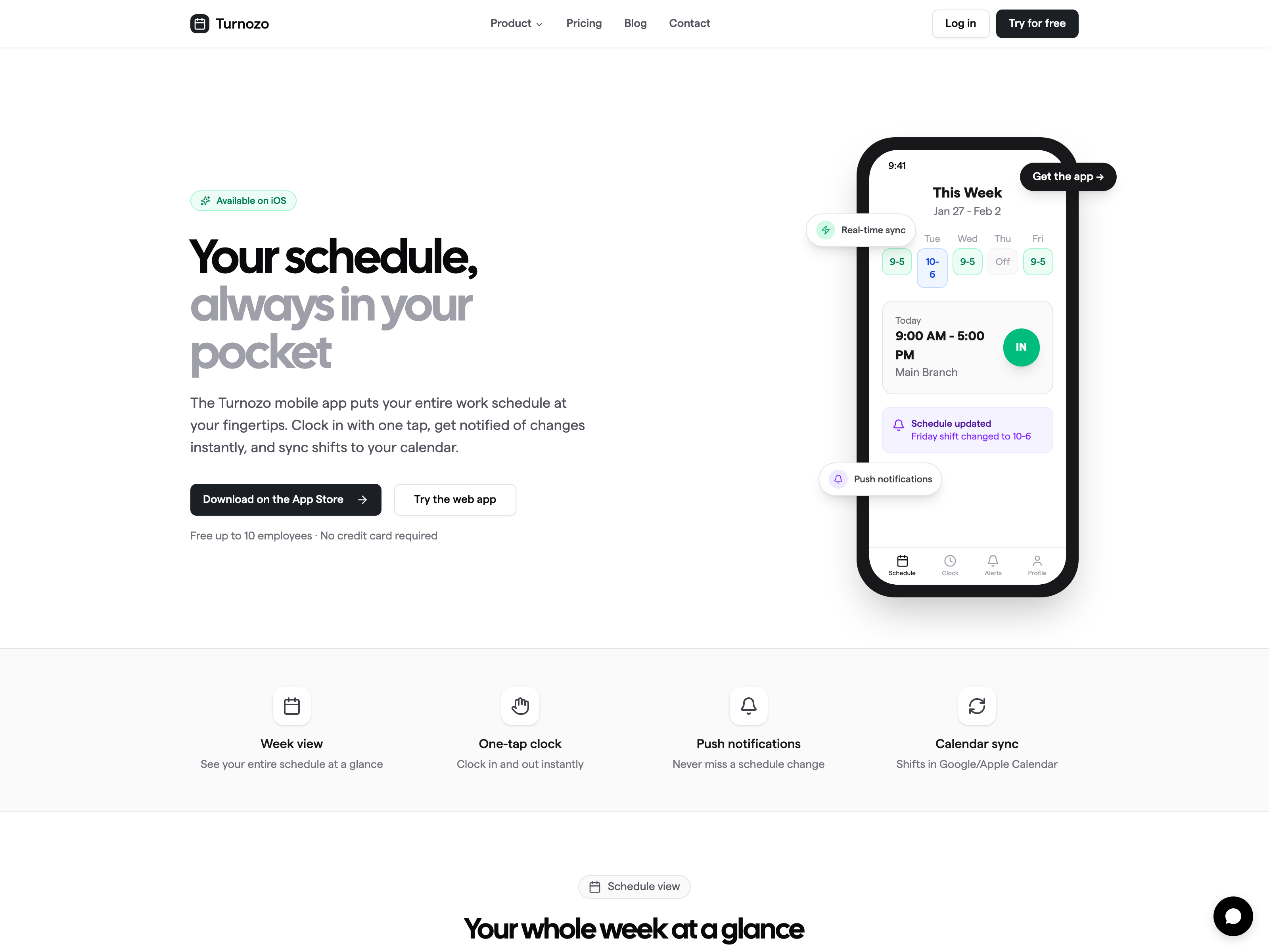 Turnozo scheduling app interface