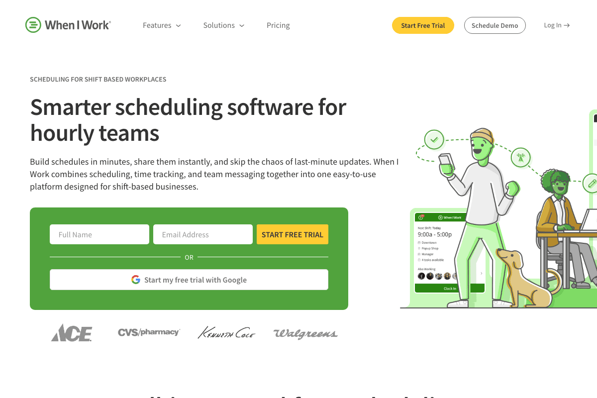 When I Work scheduling software homepage