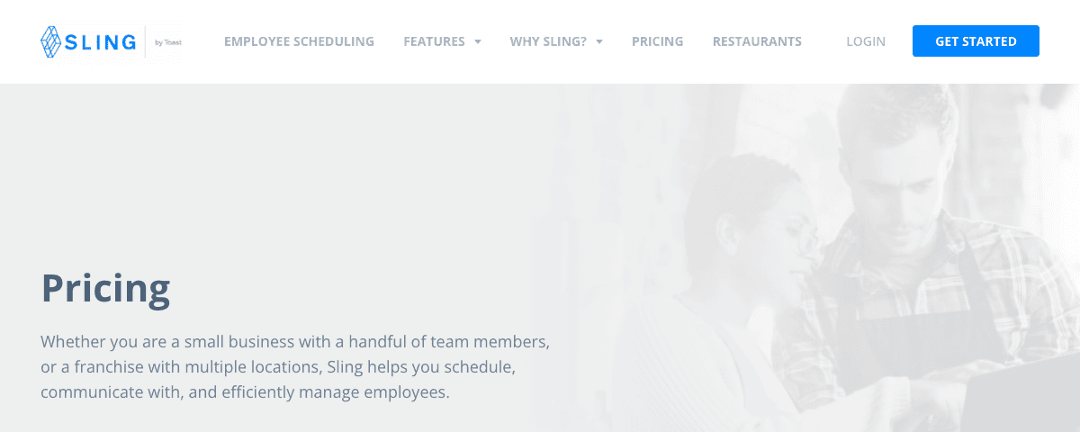Sling pricing page showing Free, Premium, and Business plans