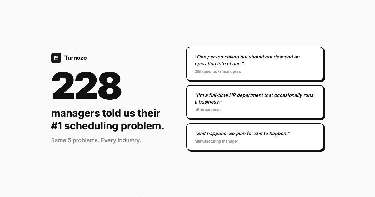 Compilation of manager quotes about scheduling problems