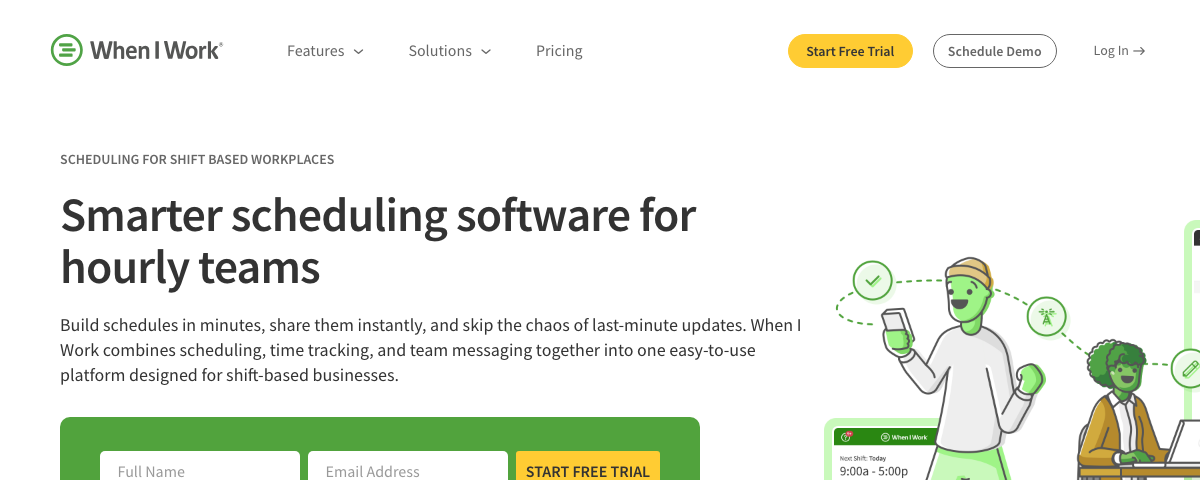 When I Work homepage